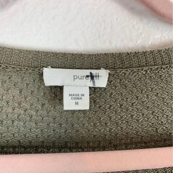 Pure Jill Taupe Knitted Linen Blend Tunic Blouse - Picture 3 of 6